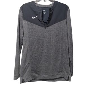 Nike gray long sleeve pullover with partial zip Size M